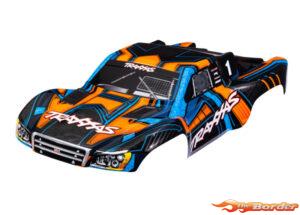 Traxxas Body Slash 4X4 orange and blue Clipless (painted decals applied) 6844-ORNG