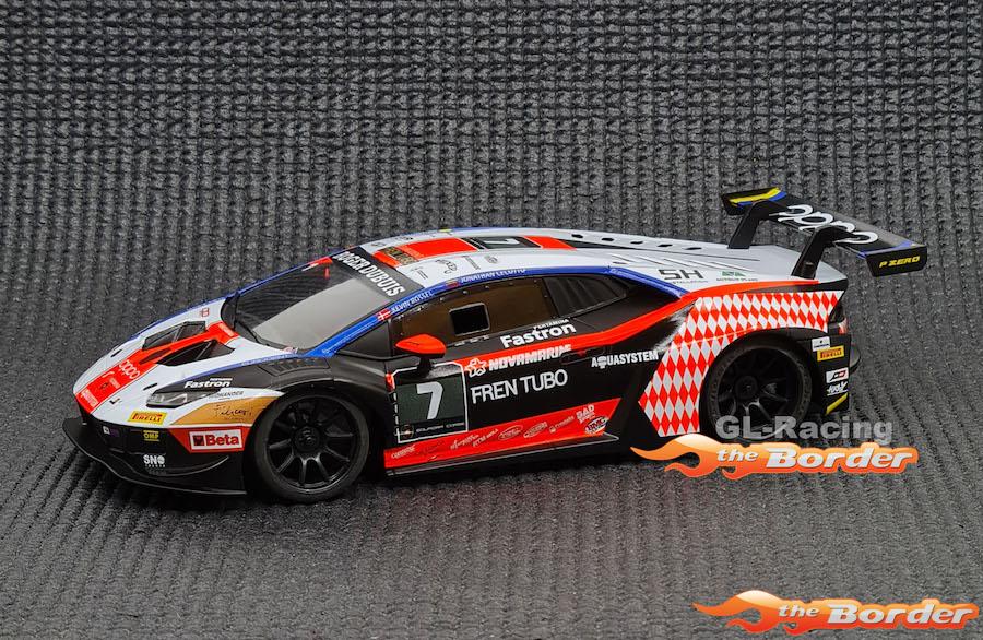GL Racing Mini-Z Body Lamborghini GT3 White Orange No.7 98mm - Afbeelding 3