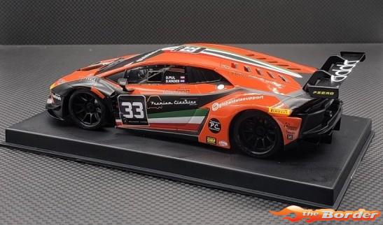 GL Racing Mini-Z Body Lamborghini GT3 Orange No.33 98mm - Afbeelding 3