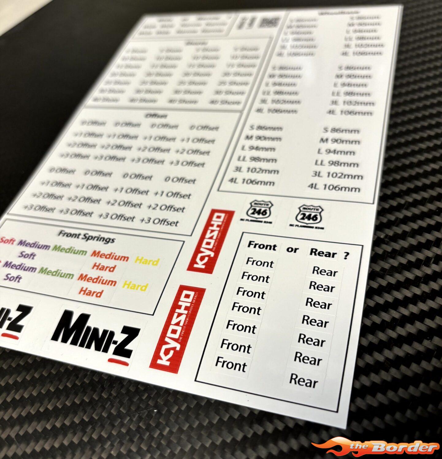 Kyosho Mini-Z Body / Banden / Veren / Shores Label Stickervel BRPD1051 - Afbeelding 9