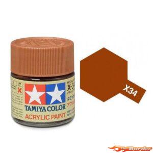 Tamiya Acrylic X-34 Metallic Brown - 23ml Bottle 81034