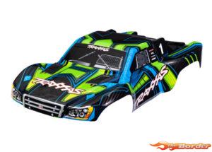 Traxxas Body Slash 4X4 green and blue Clipless (painted decals applied) 6844-GRN