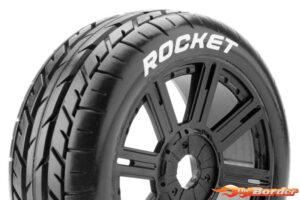 LouiseRC B-Rocket 1/8 Tyres Black Spoke Wheels Soft (2) LR-T3190SB
