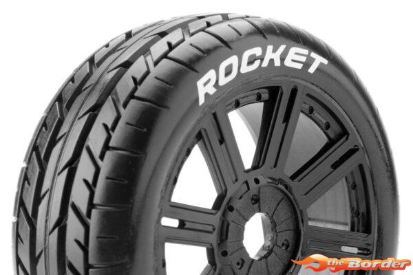 LouiseRC B-Rocket 1/8 Tyres Black Spoke Wheels Soft (2) LR-T3190SB