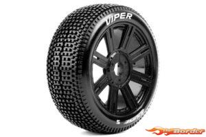 LouiseRC B-Viper 1/8 Tyres Black Spoke Wheels Soft (2) LR-T3194SB