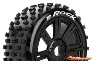 LouiseRC B-Rock 1/8 Tyres Black Spoke Wheels Soft (2) LR-T3270SB