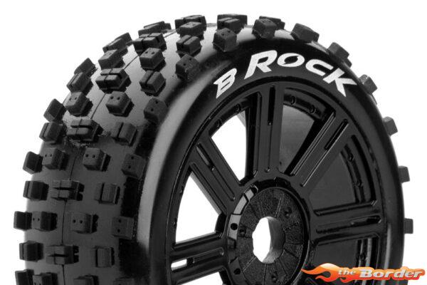 LouiseRC B-Rock 1/8 Tyres Black Spoke Wheels Soft (2) LR-T3270SB