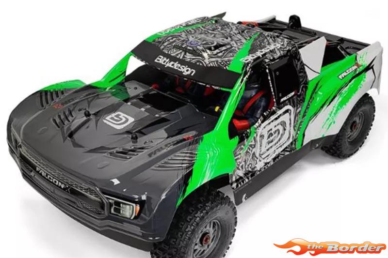BittyDesign FALCON-X 1/7 Pre-Painted Green Body for Traxxas UDR Pre-Cut
