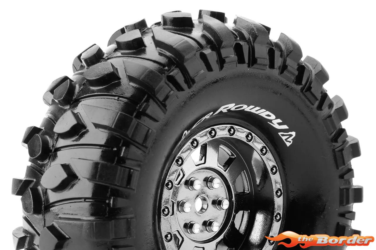 LouiseRC CR-Rowdy 1-10 Crawler Tire Set Super Soft 1.9" Black Chrome 1 Pair LR-T3233VBC