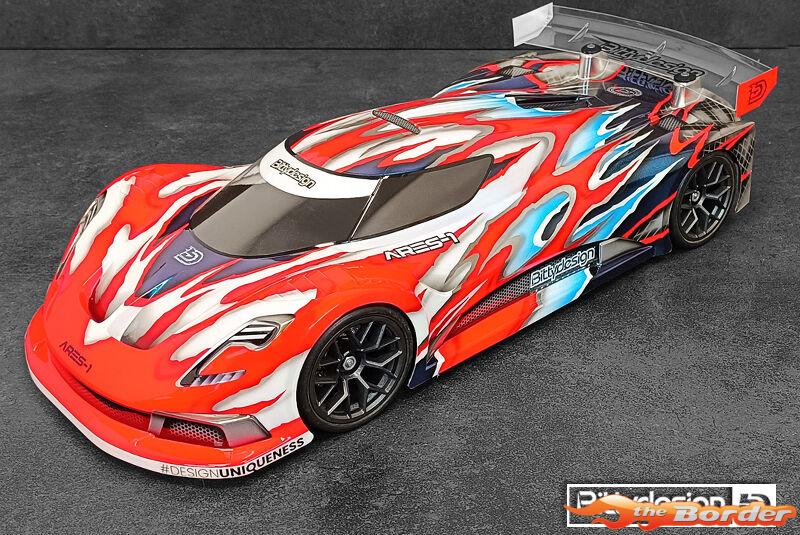 BittyDesign ARES-1 1/10 GT clear body 190mm BD-GT-190AS1 - Afbeelding 3
