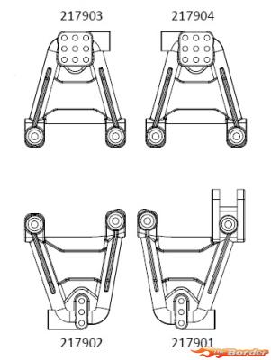 CrossRC JT4 Shock Absorber Bracket Kit 97400924