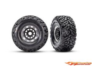 Traxxas Maxx Slash Tires & Wheels Glued (Belted, Black with Satin Wheels) 10272-BLK