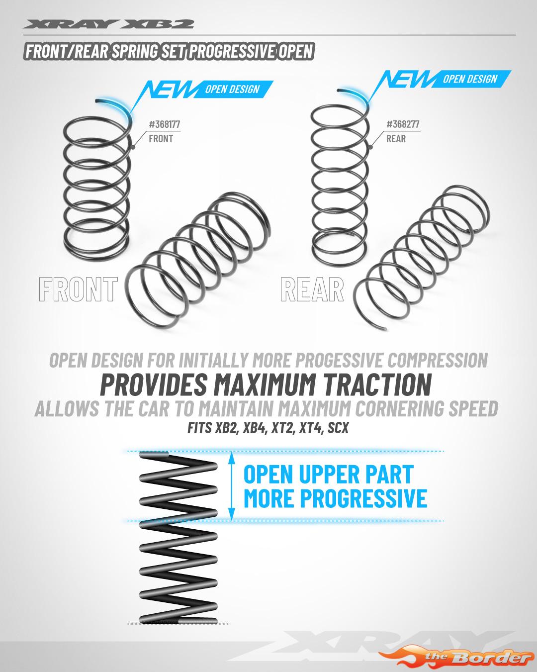 XRAY Rear Spring Set Progressive Open L=55mm - 2 Dots (2) 368277