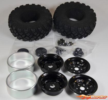 CrossRC 1.9' Complete Tyres Black Hub 2Unit/Kit 97400052