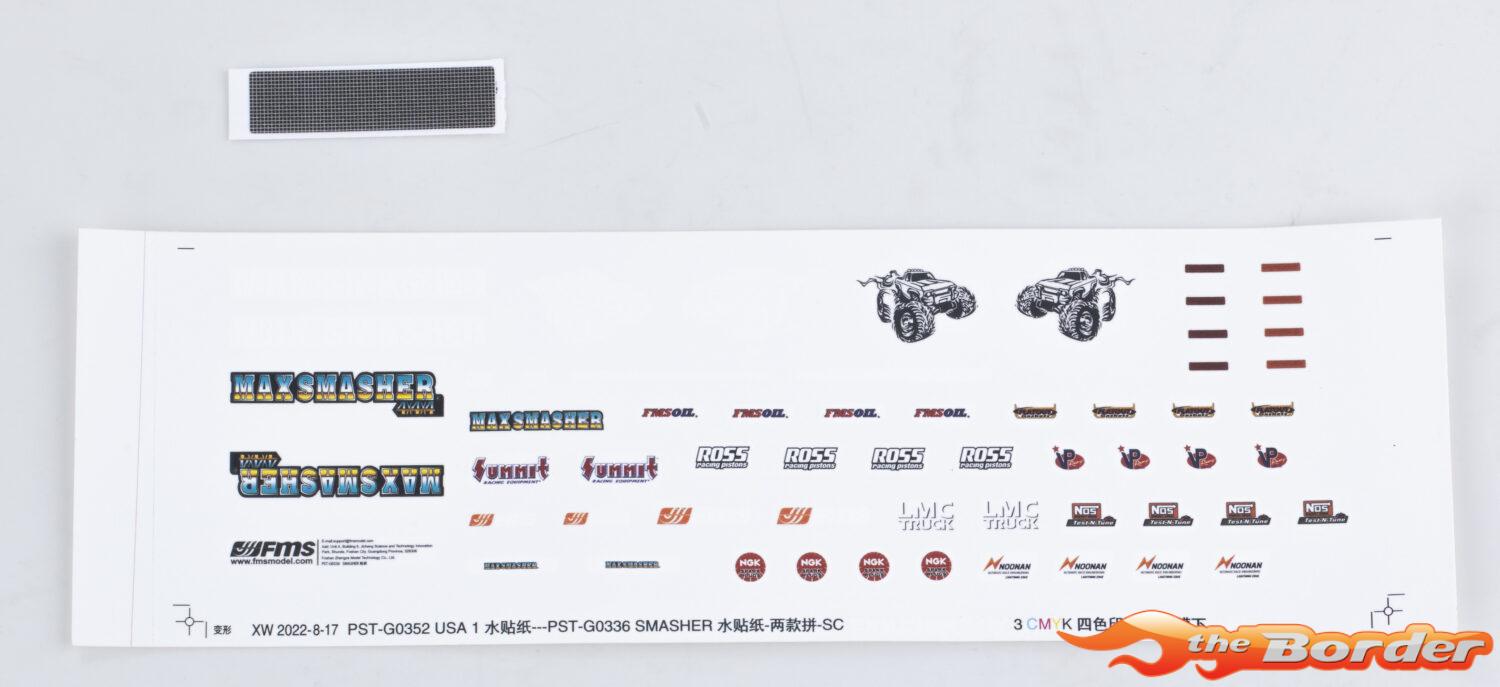 FMS 1/24 Smasher Decal Sheet FMSC3052