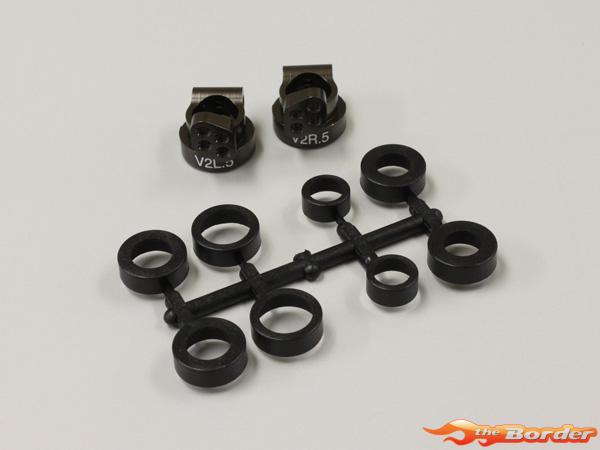 Kyosho Rear Hub Carrier V2 RB5-RB6-RB7-Zx5-RT5-Sc (0.5) Alu-Gun Metal UMW704-05