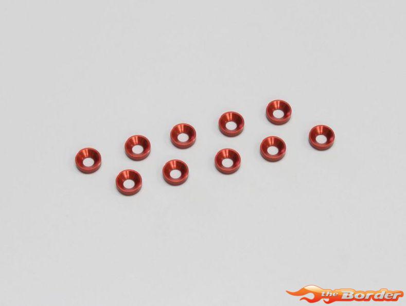 Kyosho M3 Flat Head Washer (10) Red W0146R