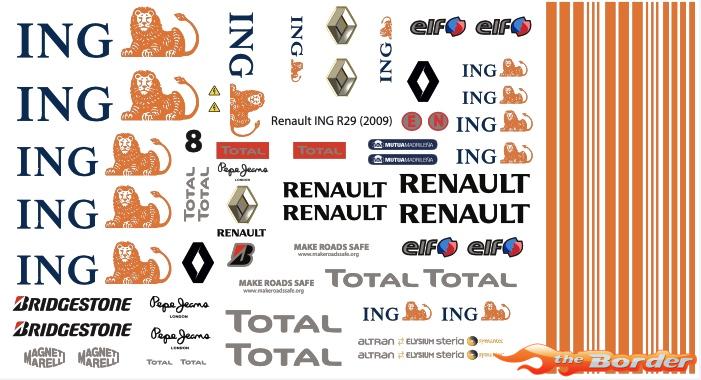 Renault R29 ING - Mini-Z 1/28 Stickers BRPD1705