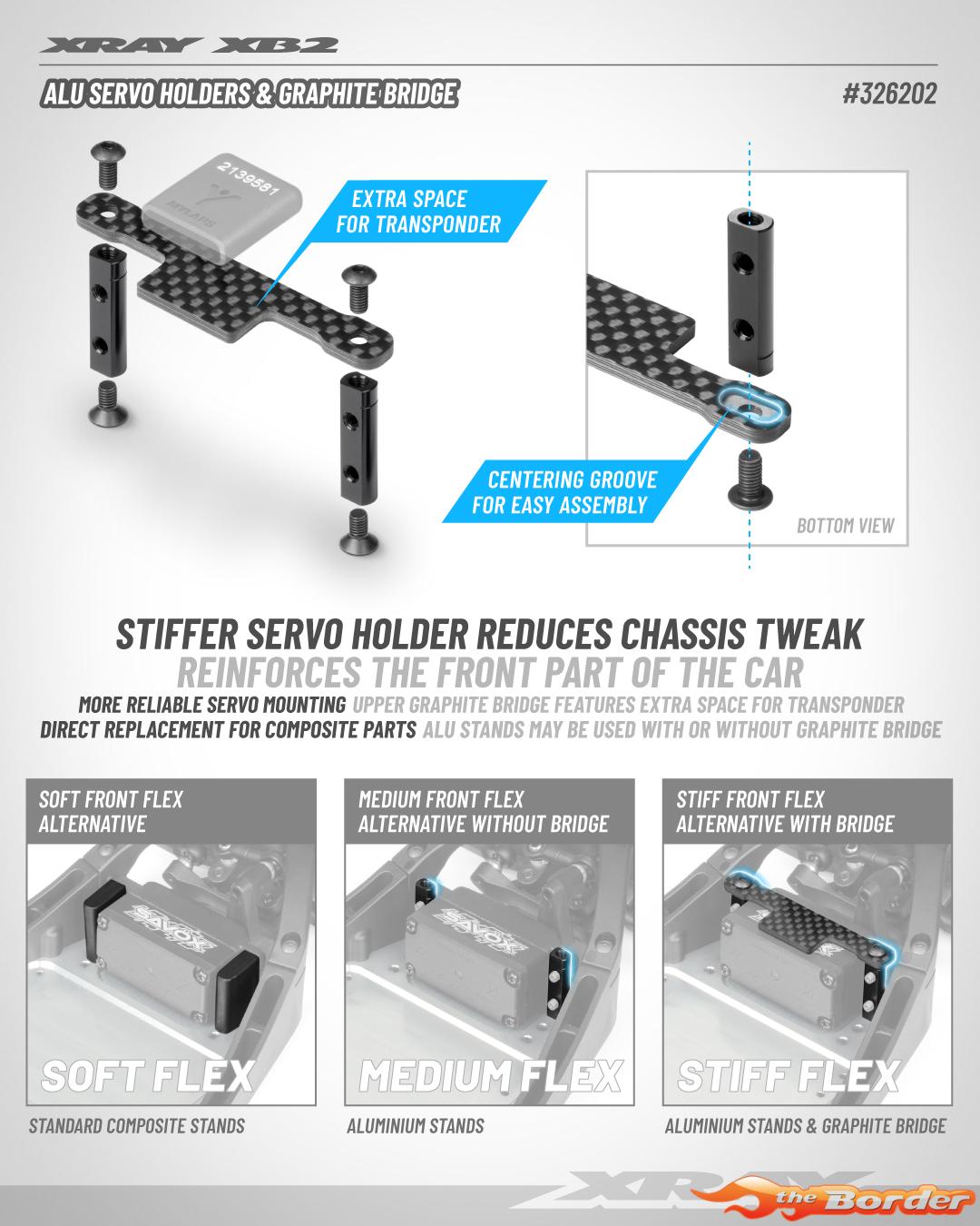 XRAY Alu Servo Holders & Graphite Bridge 326202