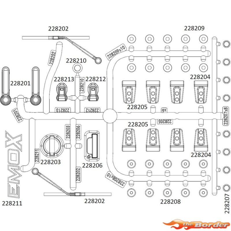 CrossRC Emo X - Car Shell Trim (Bag P) 97401113