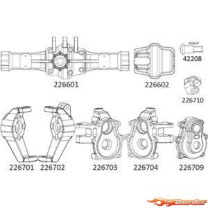 CrossRC Emo X - Front Axle Housing Assembly 97401082