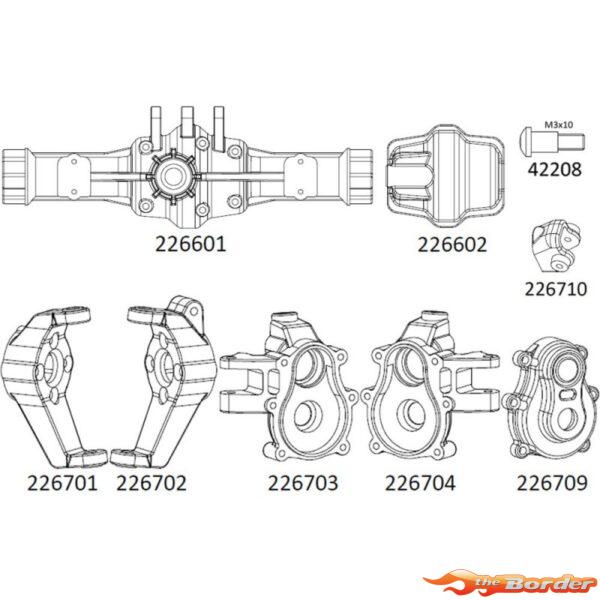 CrossRC Emo X - Front Axle Housing Assembly 97401082