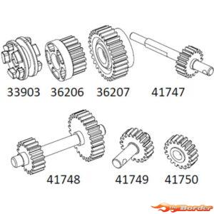 CrossRC Emo X - Gold Gear Assembly Of Transmission 97401070