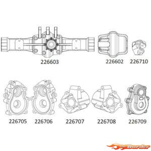 CrossRC Emo X - Rear Axle Housing Assembly 97401083