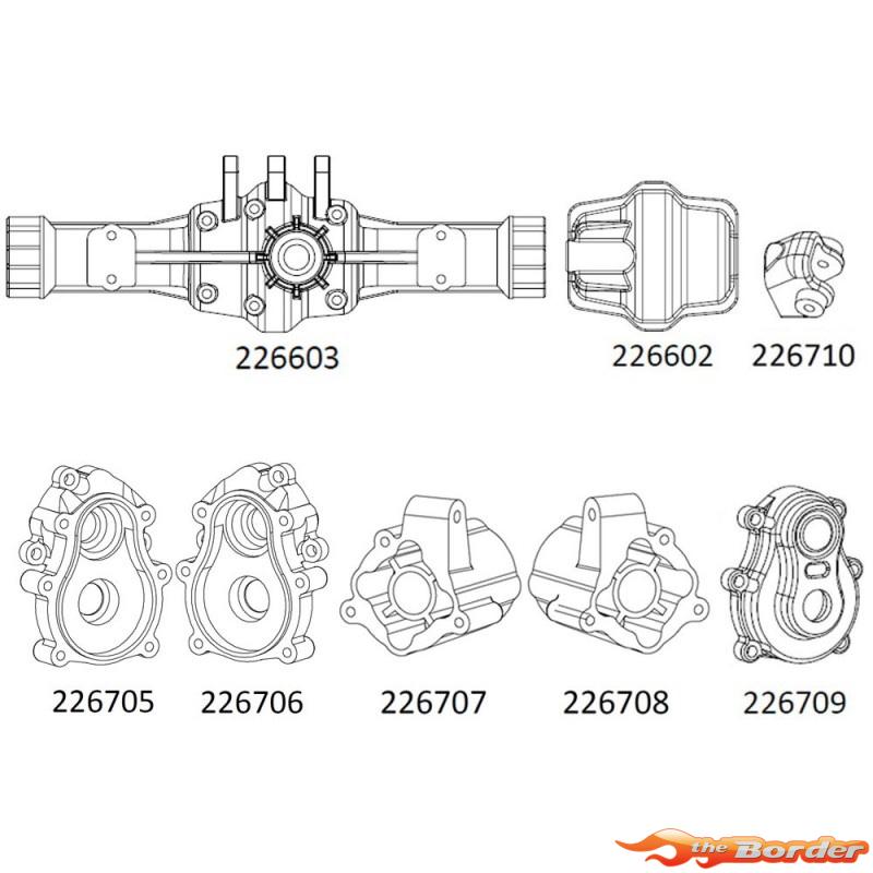 CrossRC Emo X - Rear Axle Housing Assembly 97401083