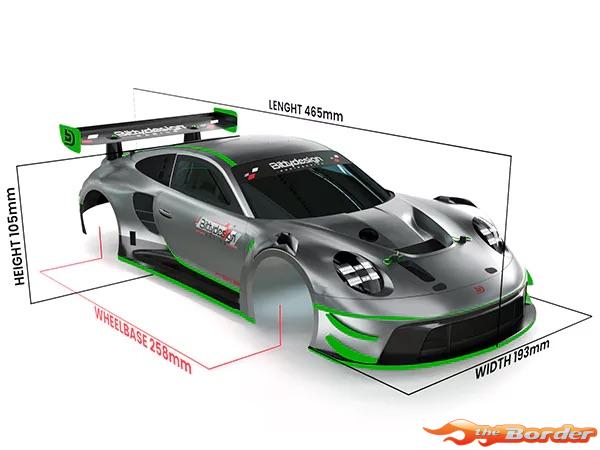 BittyDesign P-GT3R 1/10 GT Clear Body 190mm BD-GT-190PGT3R - Afbeelding 2