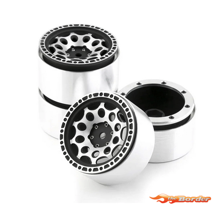 BRP 2.2" Alum CNC Black Silver (4) Wheels Beadlock W22007 - Afbeelding 4