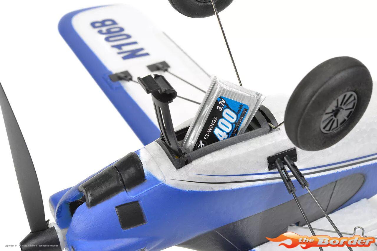 EZ-Wings Mini Cub S2 High-wing RTF 450mm (met 2 accu's) incl. attitude stabilisation (Blauw/Wit) - Afbeelding 3