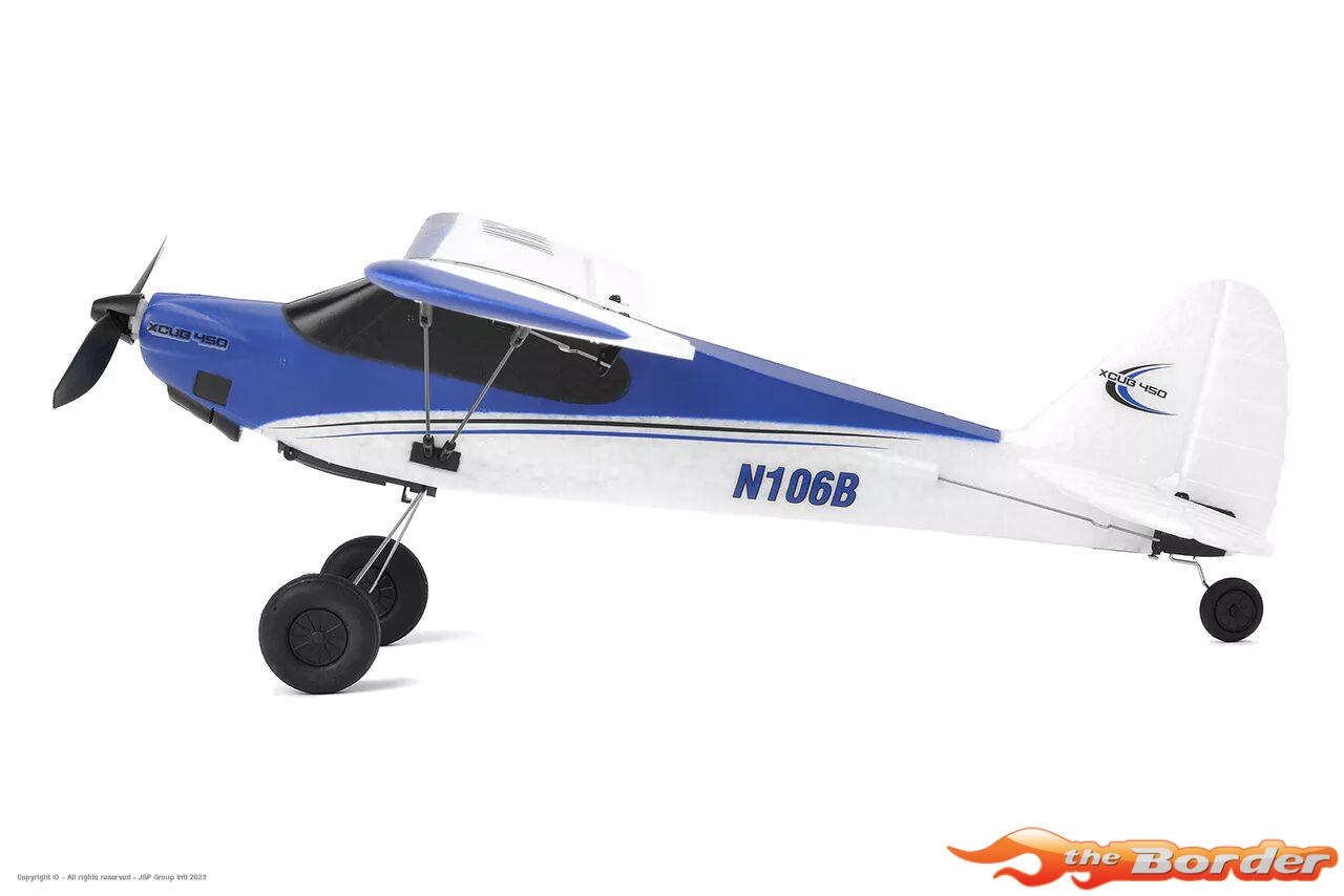 EZ-Wings Mini Cub S2 High-wing RTF 450mm (met 2 accu's) incl. attitude stabilisation (Blauw/Wit) - Afbeelding 10