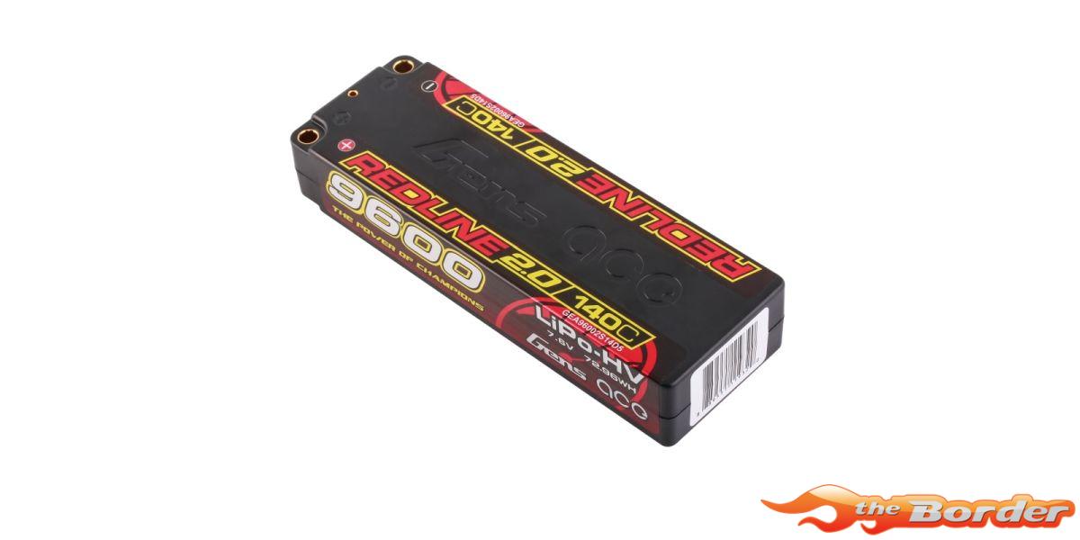 GensAce Redline 2.0 2S HV 7.6V -140C 9600mAh 96002S14D5 - Afbeelding 3