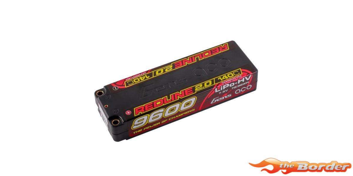 GensAce Redline 2.0 2S HV 7.6V -140C 9600mAh 96002S14D5 - Afbeelding 4