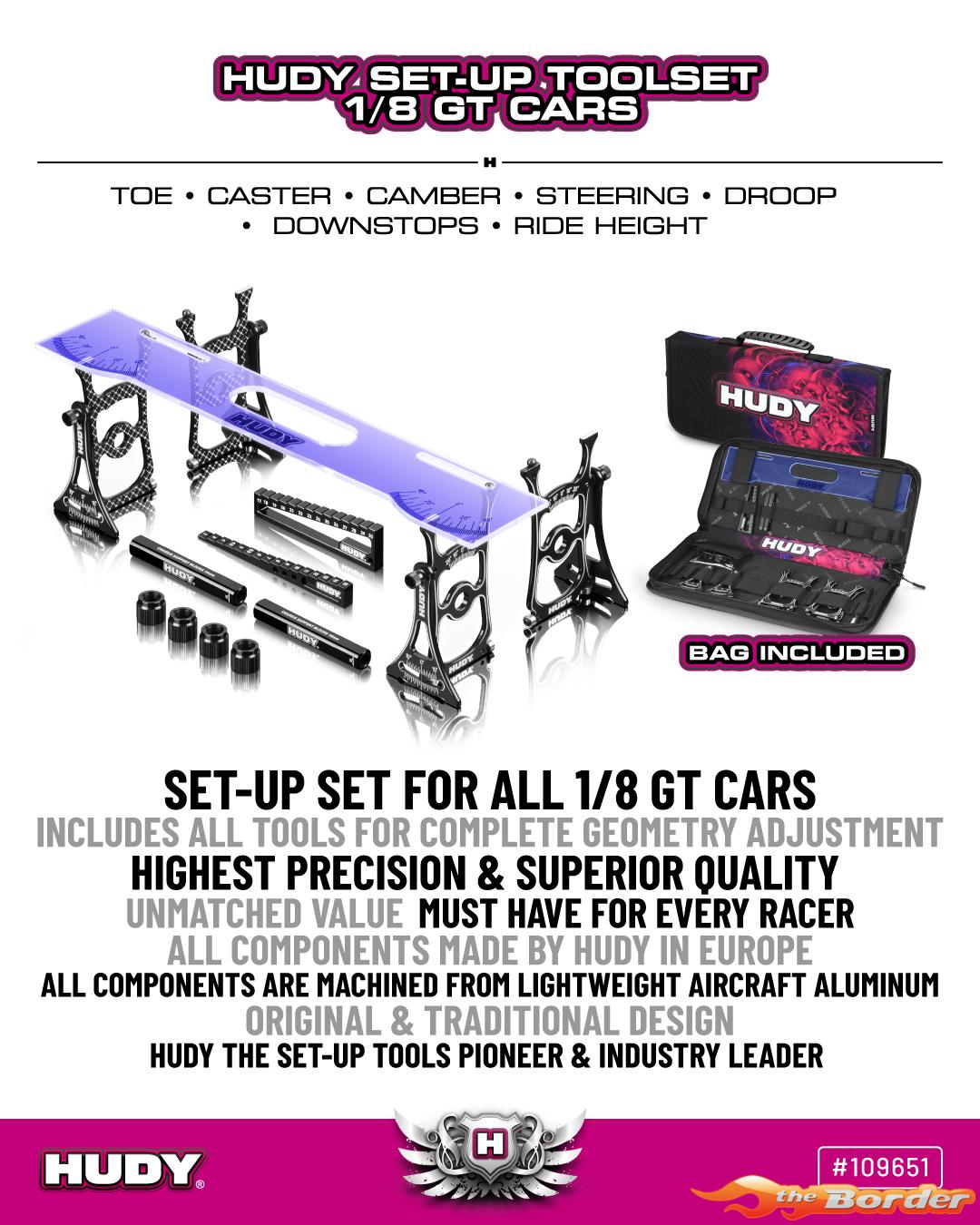 Hudy Set-Up Station & Set-Up Tools + Carrying Bag For 1/8 GT 109651
