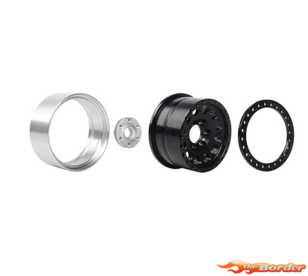 BRP 2.2" Alum CNC Black Silver (4) Wheels Beadlock W02207 - Afbeelding 3
