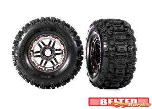 Traxxas Tires & wheels Sledgehammer Belted 2.8 17mm Hex (2) (Black Chrome) 8979A