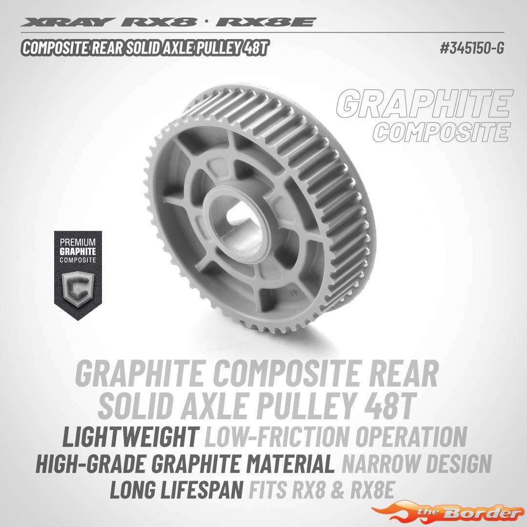 XRAY Composite Rear Solid Axle Pulley 48T - Narrow - Graphite 345150-G - Afbeelding 2