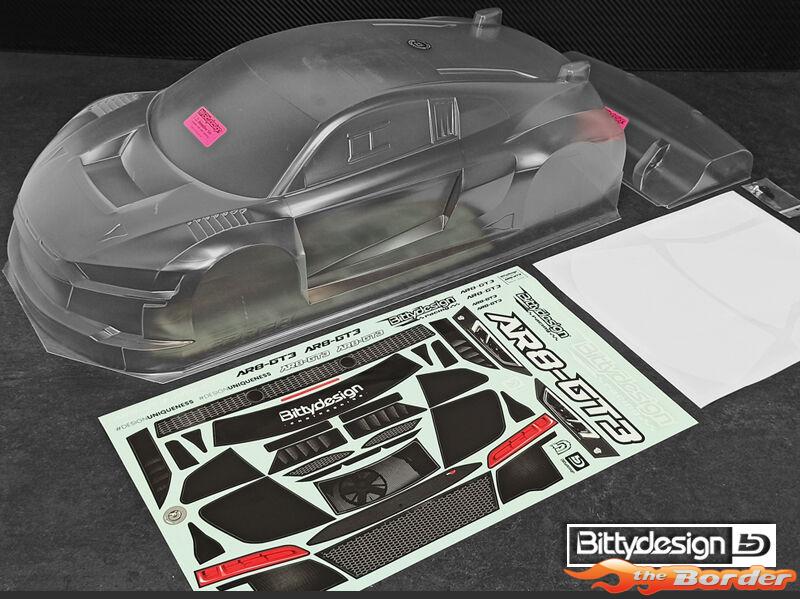 BittyDesign AR8-GT3 1/8 GT clear body 325mm (SWB) 1mm thick - Afbeelding 3