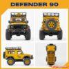 FMS FCX24M 1/24 Land Rover Defender 90 Crawler RTR Kit Camel Trophy FMS12491RTR-YL - Afbeelding 4