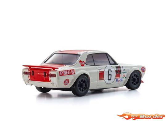 Kyosho Mini-Z AWD Skyline 2000GT-R KPGC10 Racing'72 Red No.6 32643R - Afbeelding 2
