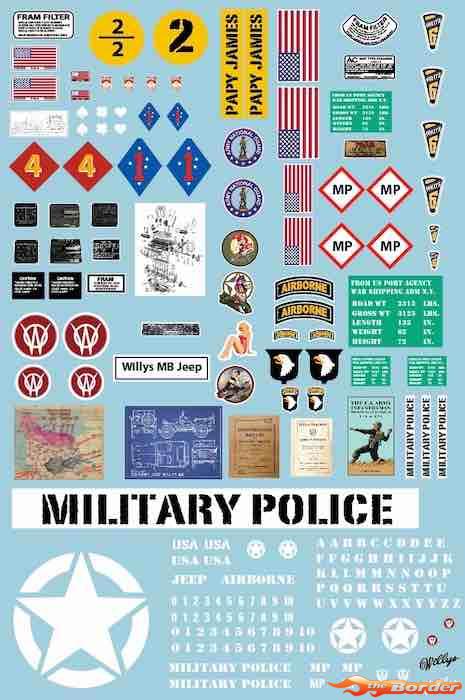 Stickervel voor Willys 1/6 BRPD1553