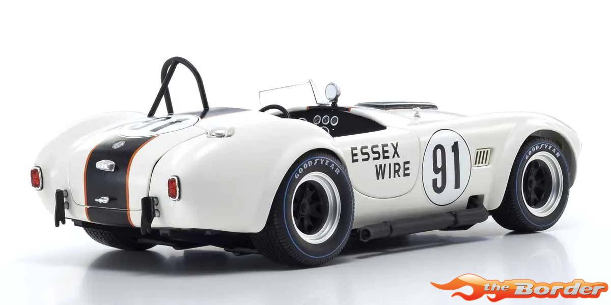 Kyosho 1:18 Shelby Cobra 427 S/C Spider Essex Wire Bridgehampton 1965 Nr.91 8047EW - Afbeelding 2