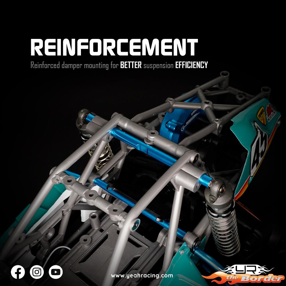 Yeah Racing Aluminium Damper Brace (Front & Rear) for Tamiya BBX (BB-01) TABB-011BU - Afbeelding 5
