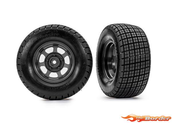 Traxxas Tires & Wheels Glued (2) 4WD Front/Rear 10474