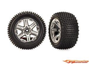 Traxxas Tires Preglued 2WD Rear for Rustler/Stampede 3779X
