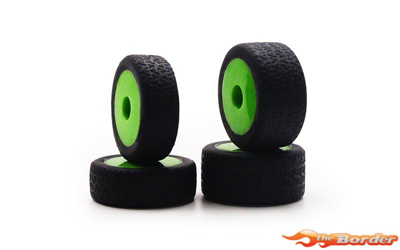 Carisma RC - GT24B GREEN WHEELS/TIRES MOUNTED CA-15638