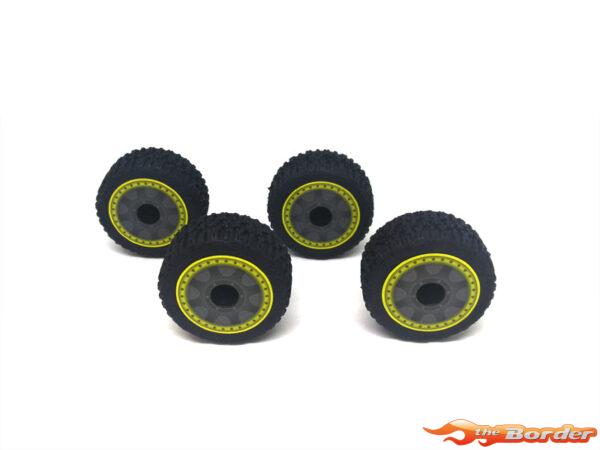 Carisma RC - GT24TR WHEEL AND TIRE SET (ASSEMBLED) YE CA-15763