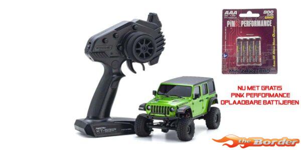 Kyosho Mini-Z 4x4 MX-01 Jeep Wrangler Unlimited Rubicon Green 32536GR Free Batt.